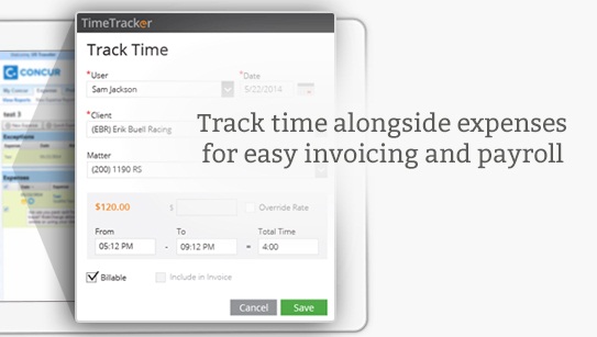 Time Tracker by eBillity - SAP Concur App Center